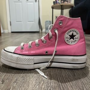 Pink platform converse